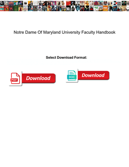 Notre Dame of Maryland University Faculty Handbook