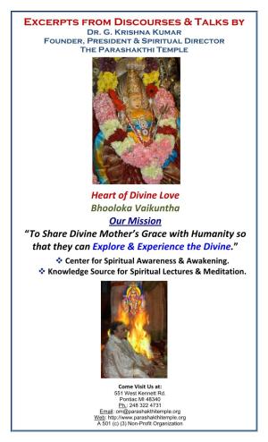 Excerpts from Discourses & Talks by Heart Of