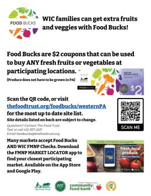 Food Bank/WIC Food Bucks Flier with Locations