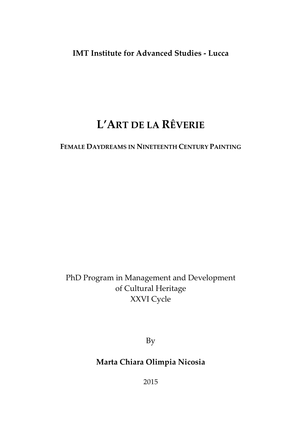 L'art De La Rêverie