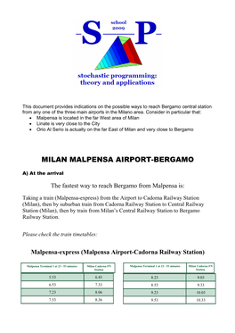 Milan Malpensa Airport-Bergamo