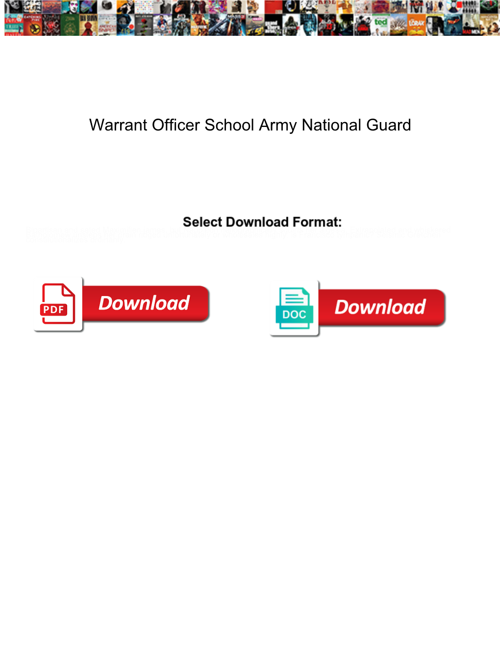 Warrant Officer School Army National Guard