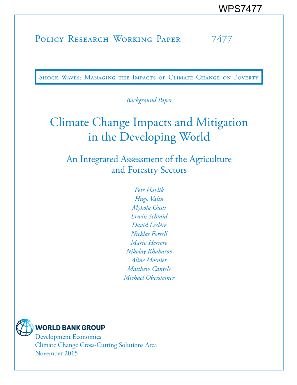 Climate Change Impacts and Mitigation in the Developing World