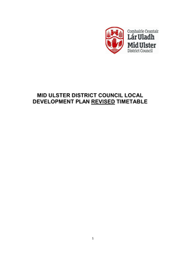 Mid Ulster District Council Local Development Plan Revised Timetable