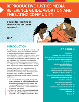 Reproductive Justice Media Reference Guide: Abortion and the Latinx Community