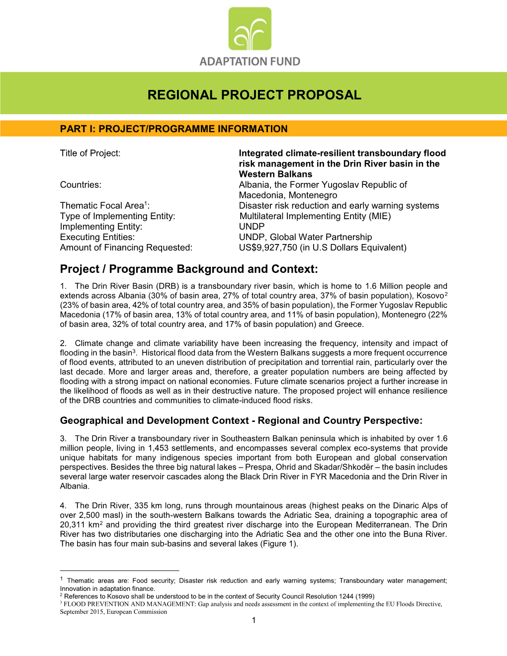 Regional Project Proposal