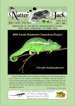 Furcifer Belalandaensis BHS Funds Belalanda Chameleon Project