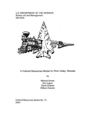 A Cultural Resources Model for Pine Valley, Nevada