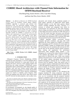 CORDIC-Based Architecture with Channel State Information For