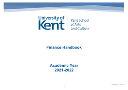Finance Handbook Academic Year 2021-2022