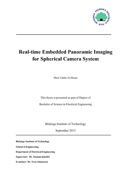 Real-Time Embedded Panoramic Imaging for Spherical Camera System