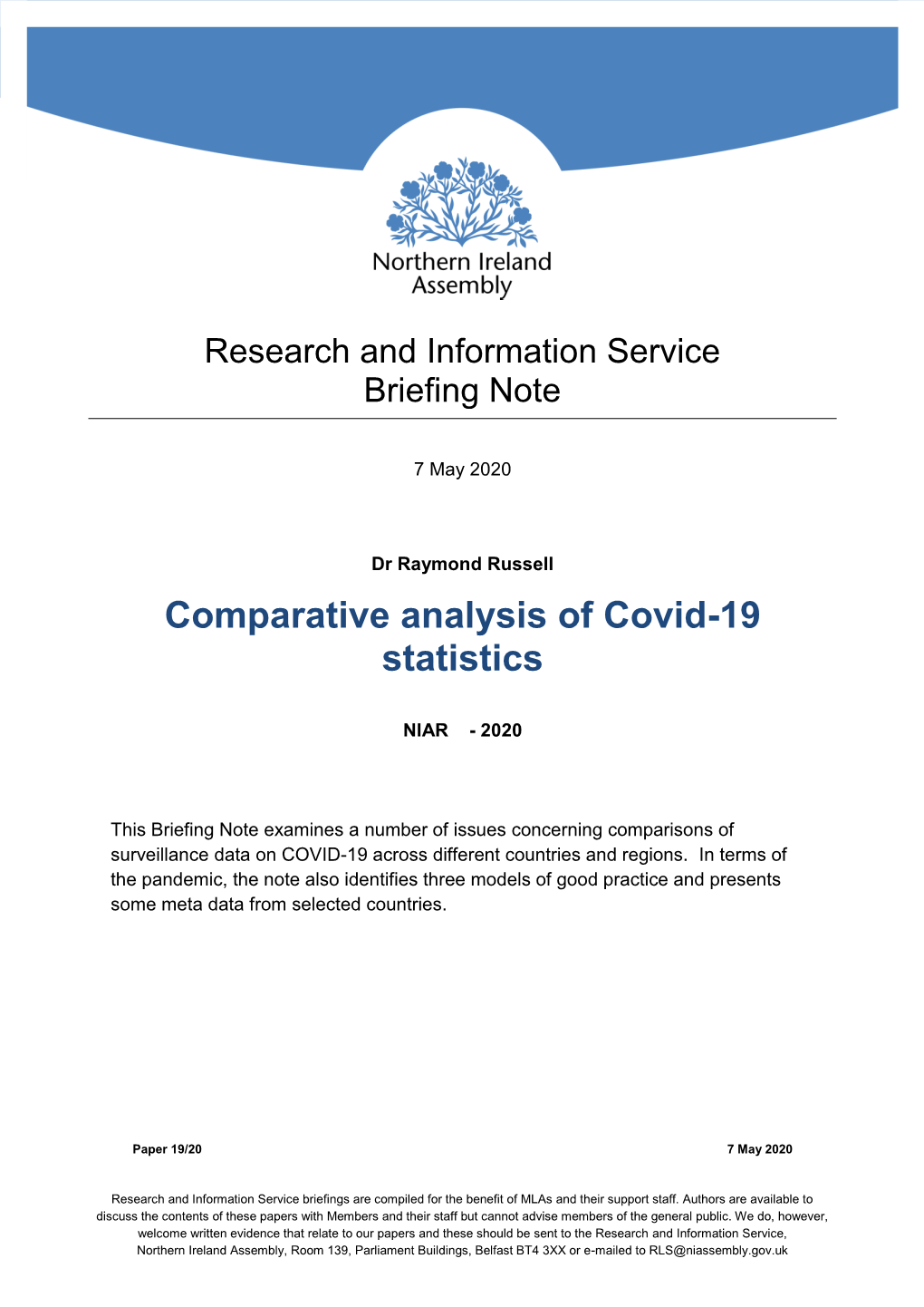 Comparative Analysis of Covid-19 Statistics