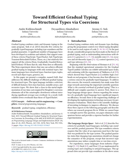 Towards Efficient Gradual Typing for Structural Types