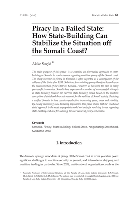 Piracy in a Failed State: How State-Building Can Stabilize the Situation Off the Somali Coast?
