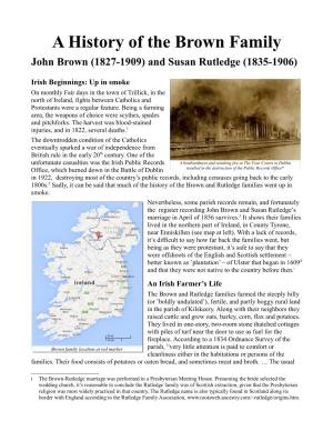 A History of the Brown Family John Brown (1827-1909) and Susan Rutledge (1835-1906)
