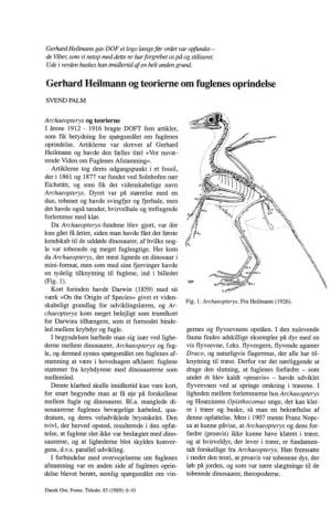 Gerhard Heilmann Og Teorierne Om Fuglenes Oprindelse