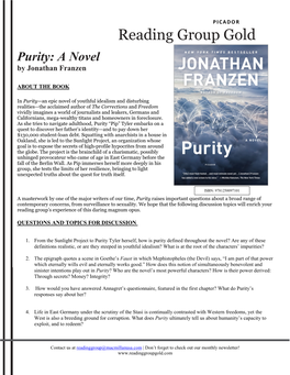 Purity: a Novel by Jonathan Franzen