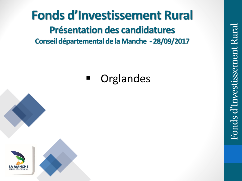 Fonds D'investissement Rural Présentation Des Candidatures Cp