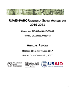 Usaid-Paho Umbrella Grant Agreement 2016-2021
