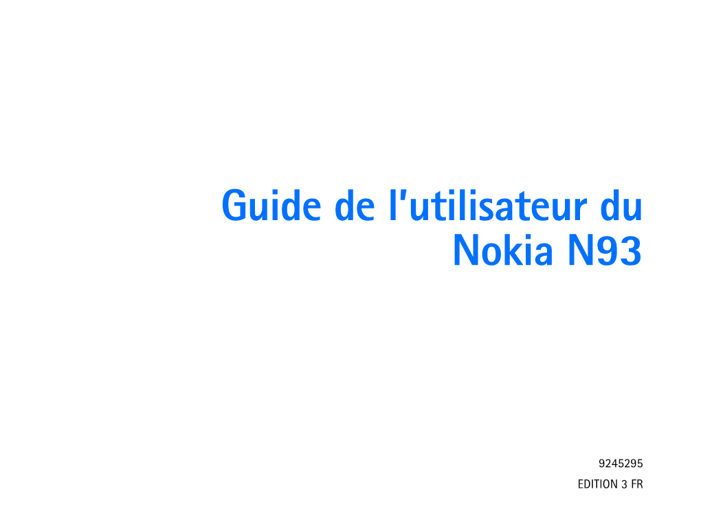 Guide De L'utilisateur Du Nokia
