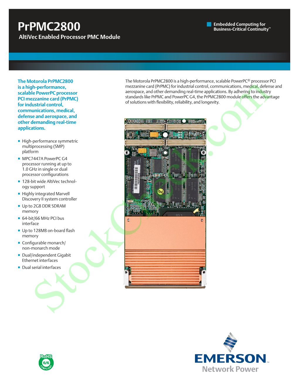 Prpmc2800 Altivec Enabled Processor PMC Module