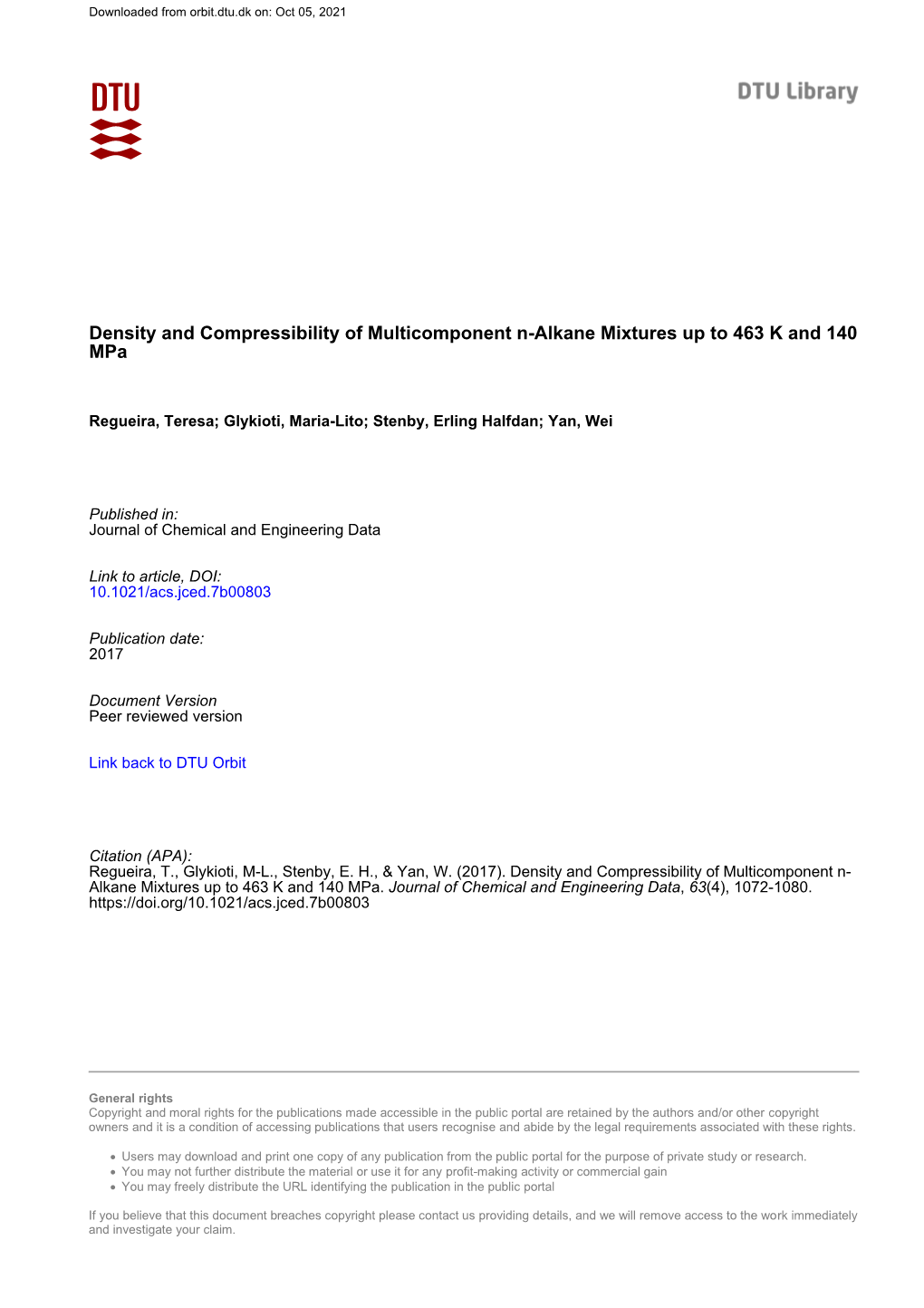 Density and Compressibility of Multicomponent N-Alkane Mixtures up to 463 K and 140 Mpa