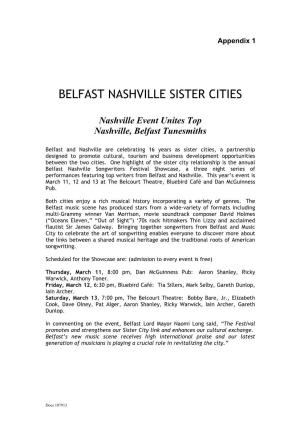Belfast Nashville Sister Cities