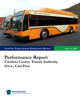 Camtran Transit System Performance Review May 13, 2019