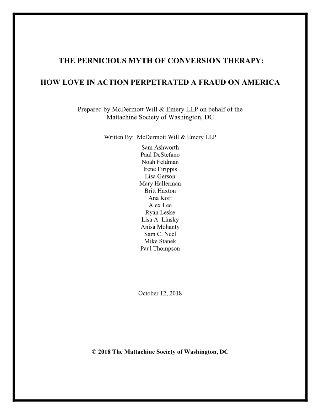 The Pernicious Myth of Conversion Therapy: How