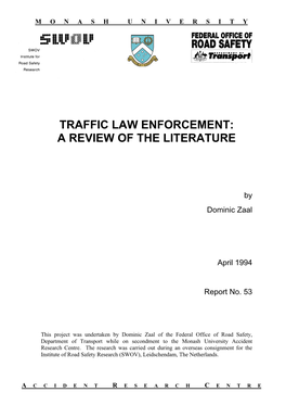 Traffic Law Enforcement: a Review of the Literature
