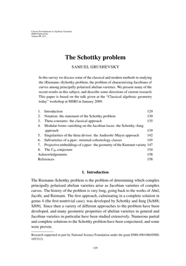 The Schottky Problem