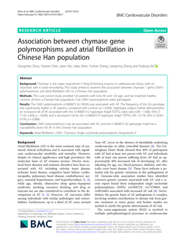 Association Between Chymase Gene Polymorphisms and Atrial Fibrillation