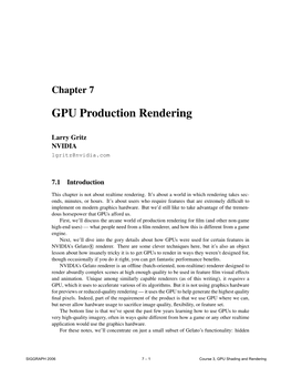 GPU Production Rendering