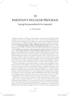 10 Pakistan's Nuclear Program