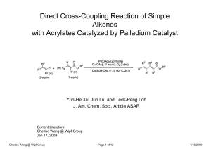 Direct Cross-Coupling Reaction of Simple Alkenes with Acrylates Catalyzed by Palladium Catalyst