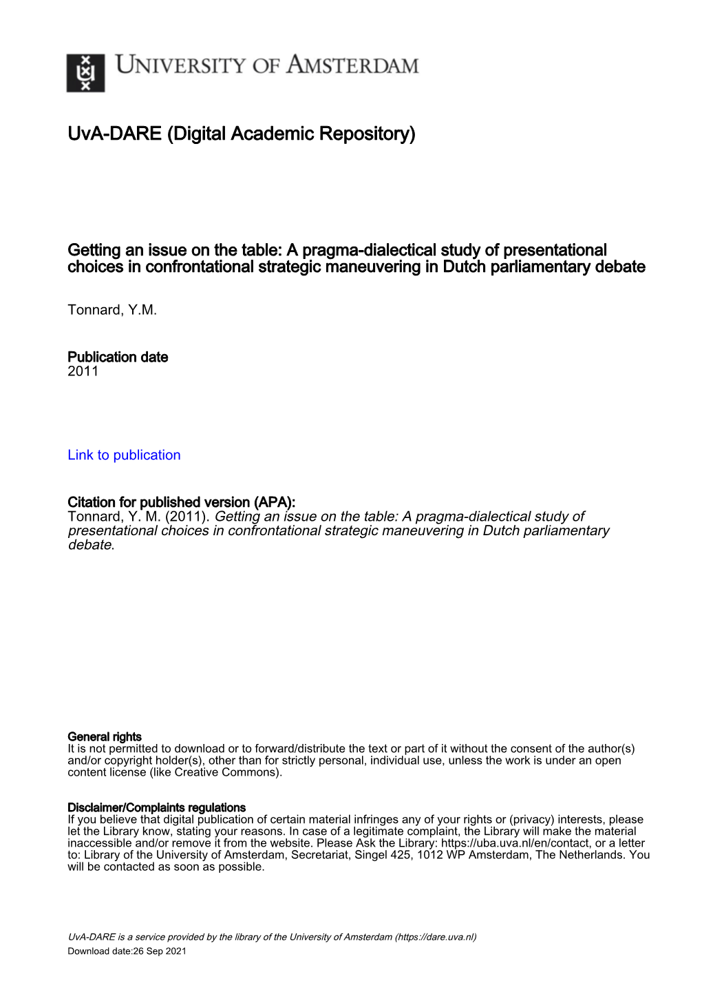 Uva-DARE (Digital Academic Repository)