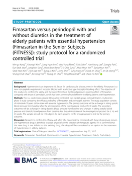 Fimasartan Versus Perindopril With