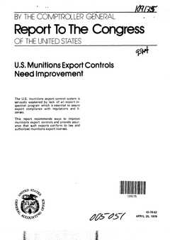 ID-78-62 U.S. Munitions Export Controls Need Improvement