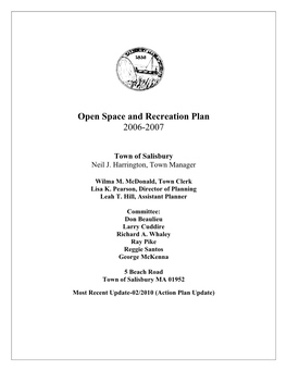 Open Space and Recreation Plan 2006-2007