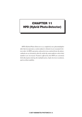 CHAPTER 11 HPD (Hybrid Photo-Detector)