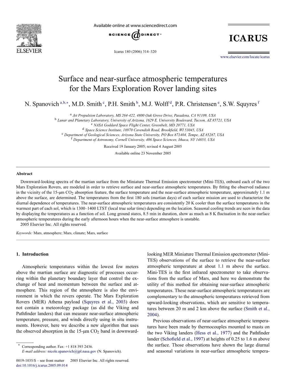 Surface and Near-Surface Atmospheric Temperatures for the Mars Exploration Rover Landing Sites