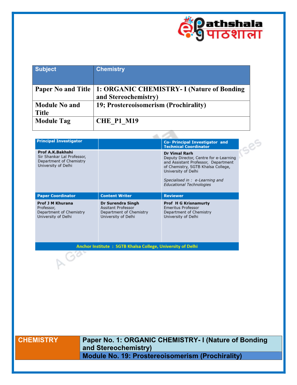 Bsc Chemistry