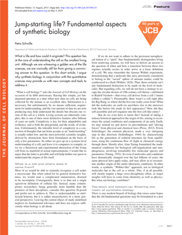 Fundamental Aspects of Synthetic Biology