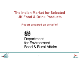 The Indian Market for Selected UK Food & Drink Products