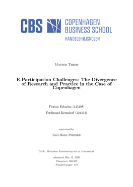 E-Participation Challenges: the Divergence of Research and Practice in the Case of Copenhagen