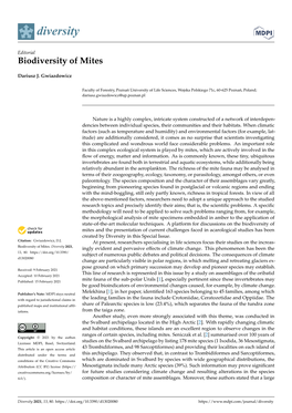 Biodiversity of Mites