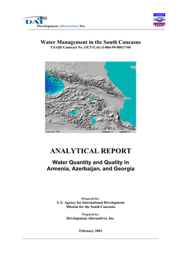 ANALYTICAL REPORT Water Quantity and Quality in Armenia