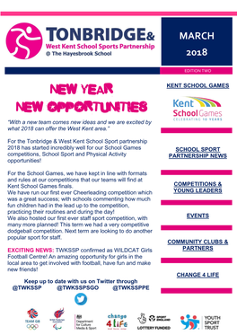 Kent School Games New Year New Opportunities