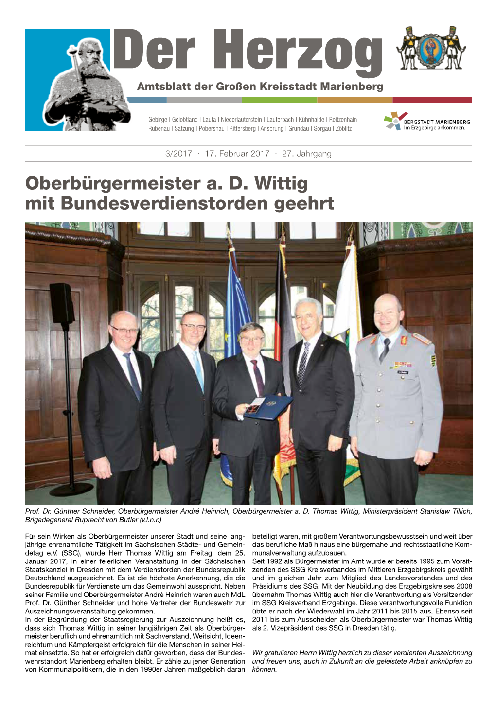 Der Herzog Amtsblatt Der Großen Kreisstadt Marienberg