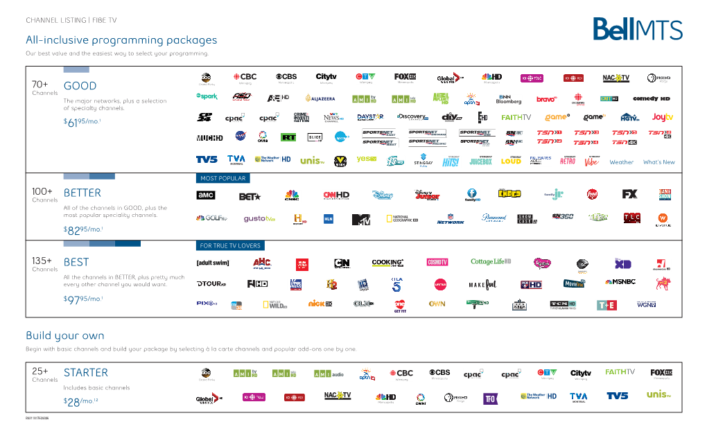 All-Inclusive Programming Packages GOOD BETTER BEST